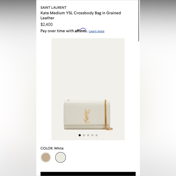 Grain De Poudre Medium Classic Monogram Monochrome Kate Satchel White - Picture 2 of 9